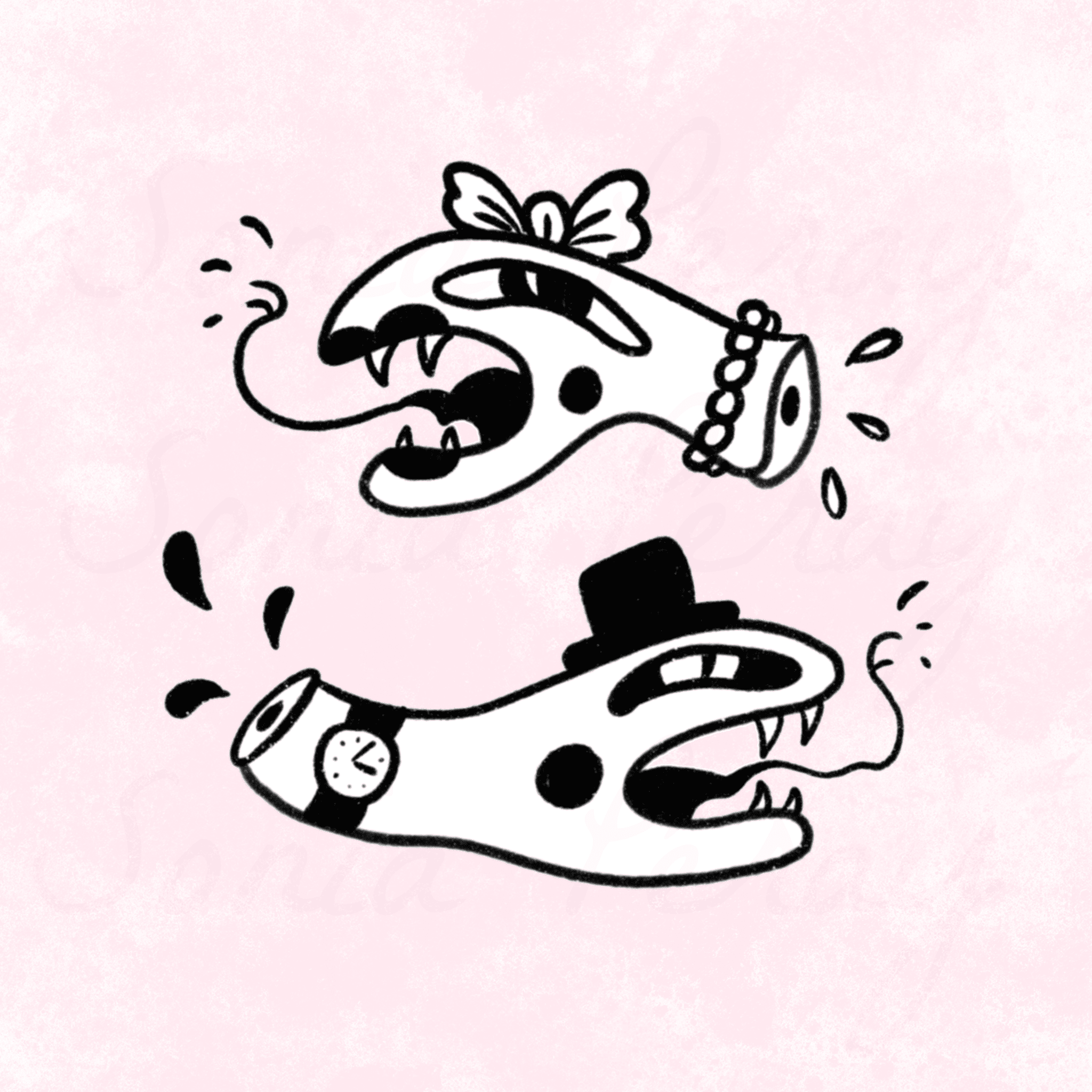 flash tattoo deux tête de serpent m. et mme snake